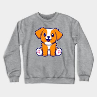 Cute Dog Sitting Cartoon Crewneck Sweatshirt